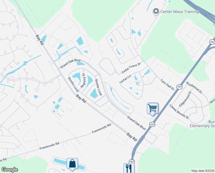 map of restaurants, bars, coffee shops, grocery stores, and more near 1505 Palmina Loop in Myrtle Beach
