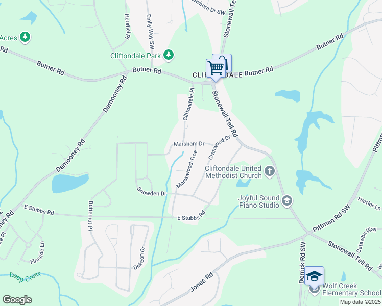 map of restaurants, bars, coffee shops, grocery stores, and more near 4015 Marshwood Trce in College Park