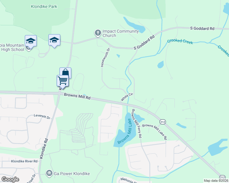 map of restaurants, bars, coffee shops, grocery stores, and more near 4495 Housworth Dr in Lithonia