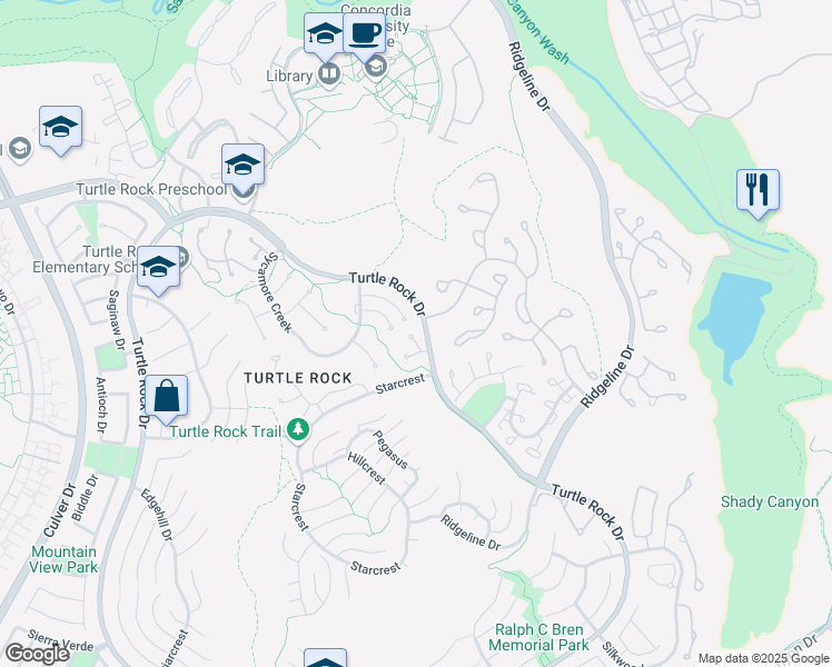 map of restaurants, bars, coffee shops, grocery stores, and more near 8 Rocky Glen in Irvine