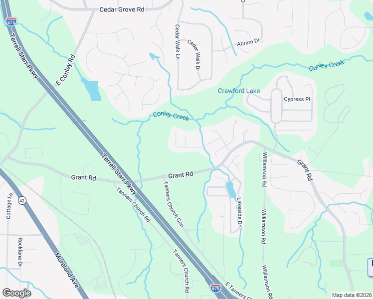 map of restaurants, bars, coffee shops, grocery stores, and more near 3940 Brookgate Court in Ellenwood