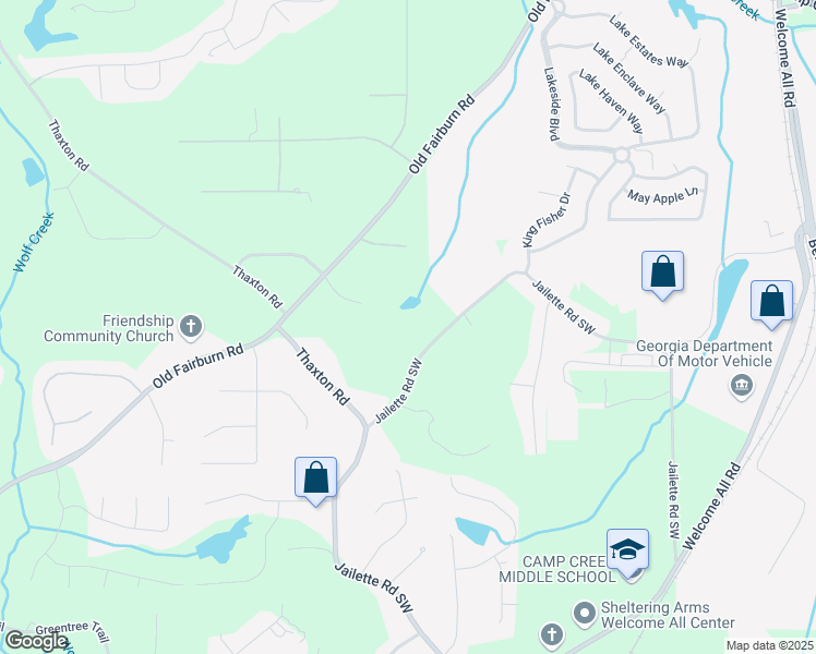 map of restaurants, bars, coffee shops, grocery stores, and more near 4675 Stonemeade Court Southwest in Atlanta