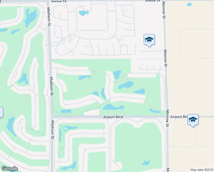 map of restaurants, bars, coffee shops, grocery stores, and more near 55495 Royal Saint George in La Quinta
