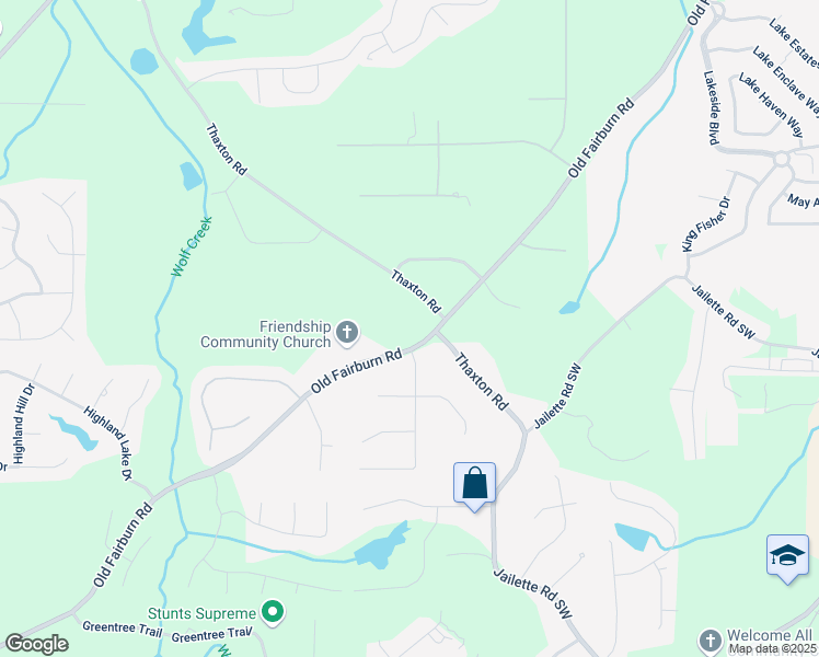 map of restaurants, bars, coffee shops, grocery stores, and more near 4031 Old Fairburn Road in College Park