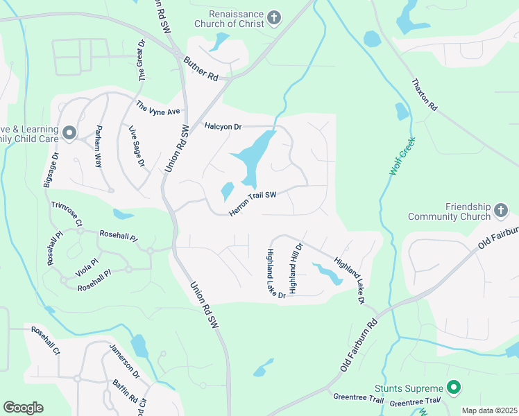 map of restaurants, bars, coffee shops, grocery stores, and more near 3931 Herron Lane in Atlanta