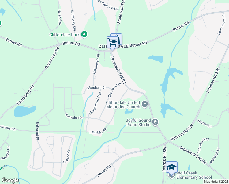 map of restaurants, bars, coffee shops, grocery stores, and more near 4020 Cranwood Drive in Atlanta