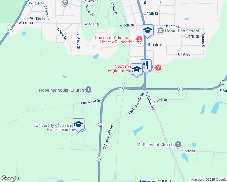 map of restaurants, bars, coffee shops, grocery stores, and more near 1701 South Main Street in Hope