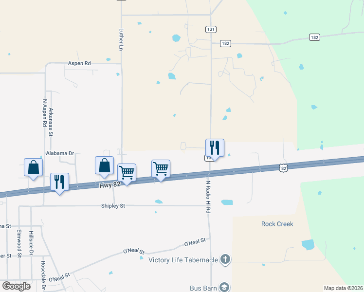 map of restaurants, bars, coffee shops, grocery stores, and more near 3209 Rural Ranch Road in Gainesville