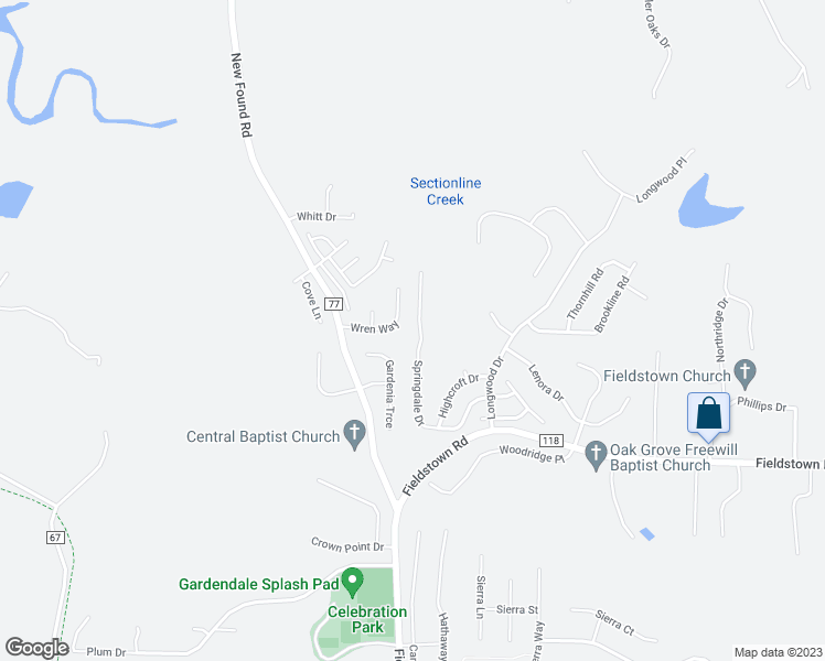 map of restaurants, bars, coffee shops, grocery stores, and more near 121 Springdale Drive in Gardendale