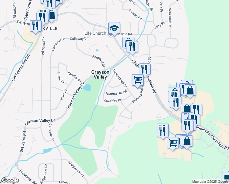 map of restaurants, bars, coffee shops, grocery stores, and more near 5535 Saint James Street in Birmingham