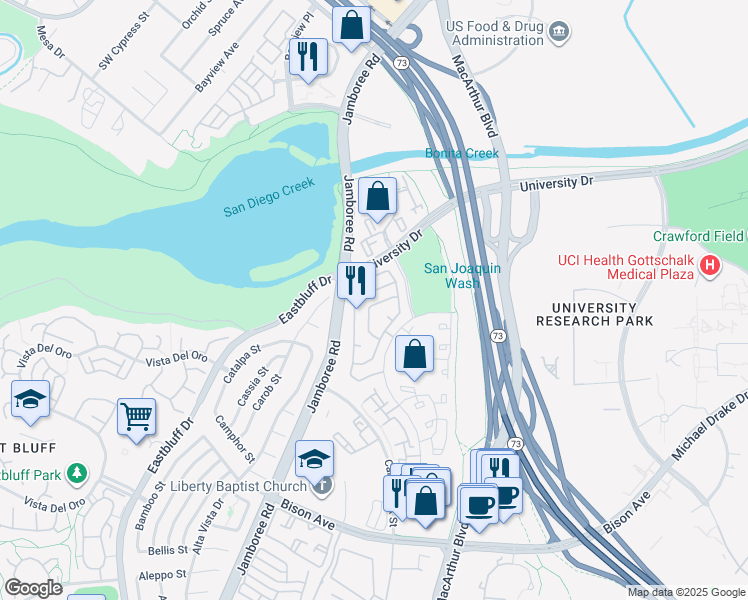 map of restaurants, bars, coffee shops, grocery stores, and more near 3119 Corte Caleta in Newport Beach