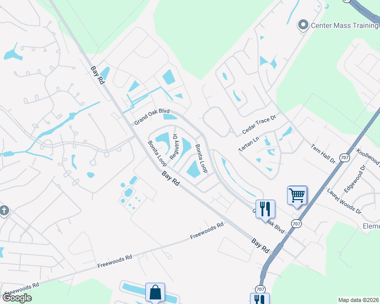 map of restaurants, bars, coffee shops, grocery stores, and more near 1210 Eagle Creek Drive in Myrtle Beach