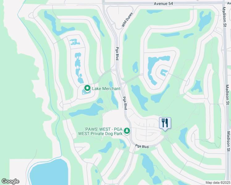 map of restaurants, bars, coffee shops, grocery stores, and more near 55523 Oakhill in La Quinta