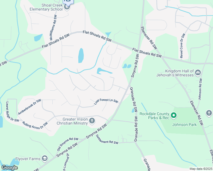 map of restaurants, bars, coffee shops, grocery stores, and more near 1905 Buford Court in Conyers