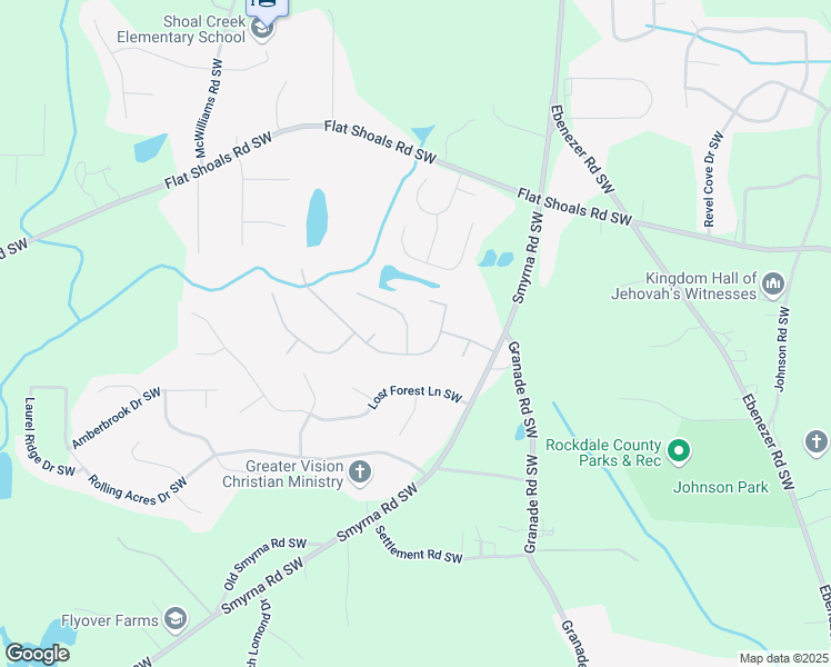 map of restaurants, bars, coffee shops, grocery stores, and more near 1905 Buford Court in Conyers