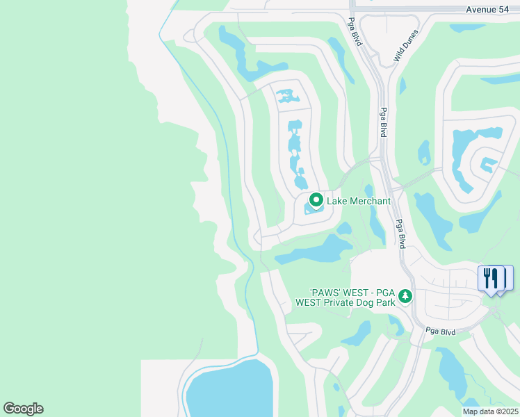 map of restaurants, bars, coffee shops, grocery stores, and more near 55550 Riviera in La Quinta