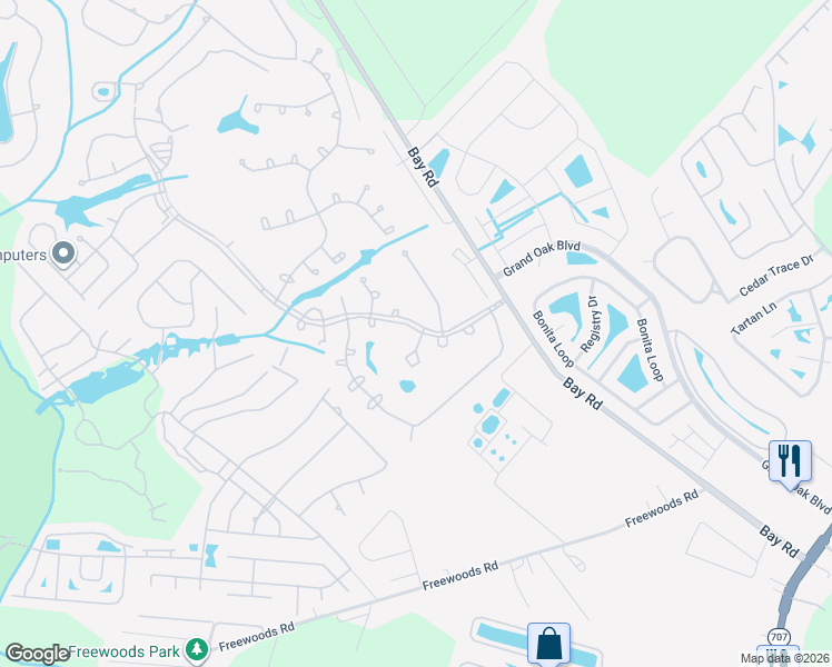 map of restaurants, bars, coffee shops, grocery stores, and more near 6554 Laguna Point in Myrtle Beach