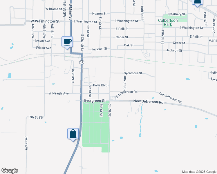 map of restaurants, bars, coffee shops, grocery stores, and more near 1606 6th Street Southeast in Paris