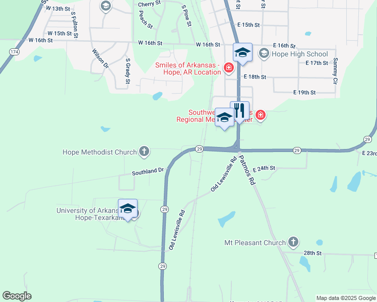map of restaurants, bars, coffee shops, grocery stores, and more near 303 West 23rd Street in Hope
