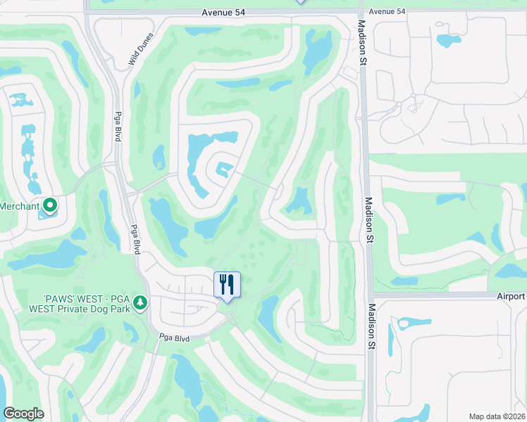 map of restaurants, bars, coffee shops, grocery stores, and more near 55341 Southern Hill in La Quinta