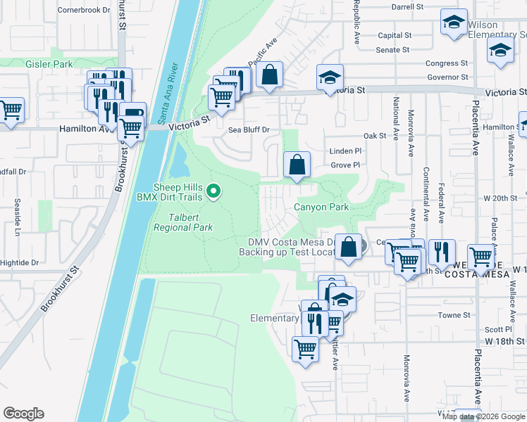 map of restaurants, bars, coffee shops, grocery stores, and more near 11 Starfish Court in Newport Beach