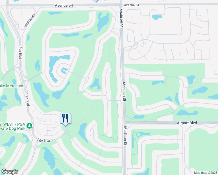 map of restaurants, bars, coffee shops, grocery stores, and more near 55340 Laurel Valley in La Quinta