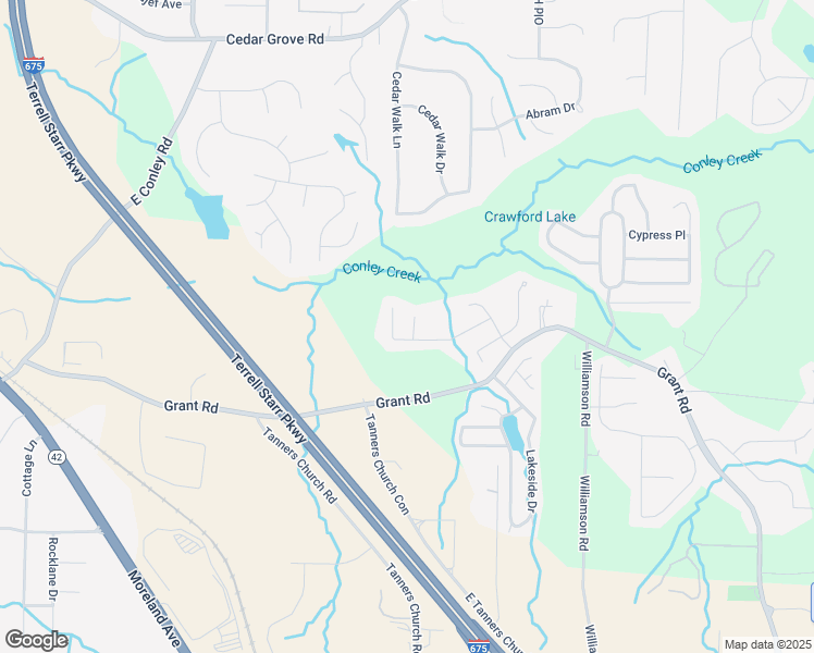 map of restaurants, bars, coffee shops, grocery stores, and more near 2357 Brookgate Way in Ellenwood