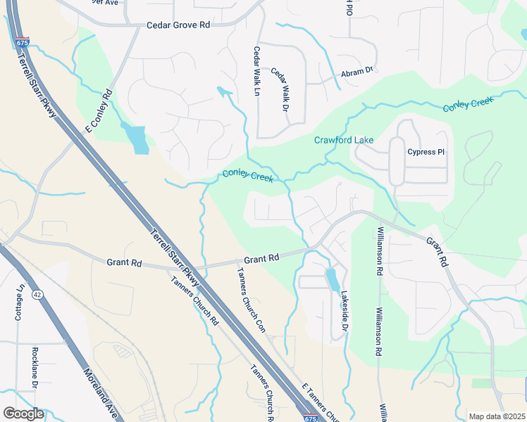 map of restaurants, bars, coffee shops, grocery stores, and more near 3943 Brookgate Court in Ellenwood