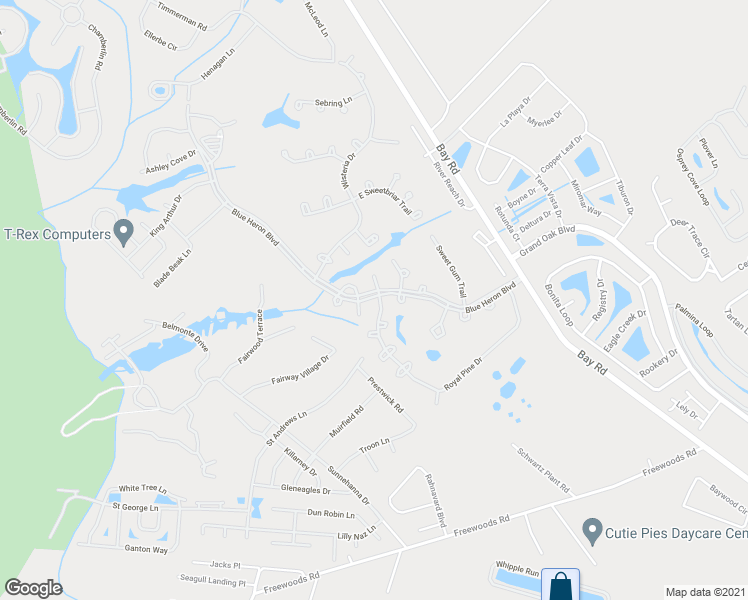 map of restaurants, bars, coffee shops, grocery stores, and more near 6621 Royal Pine Drive in Myrtle Beach