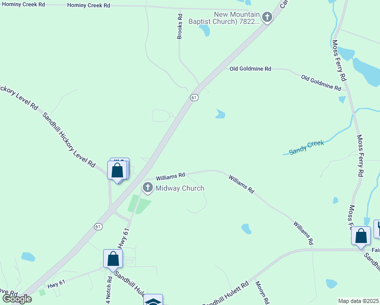 map of restaurants, bars, coffee shops, grocery stores, and more near 130 Williams Road in Villa Rica