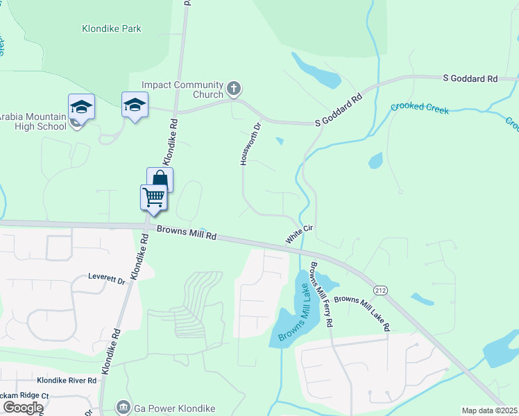 map of restaurants, bars, coffee shops, grocery stores, and more near 4466 Housworth Drive in Stonecrest