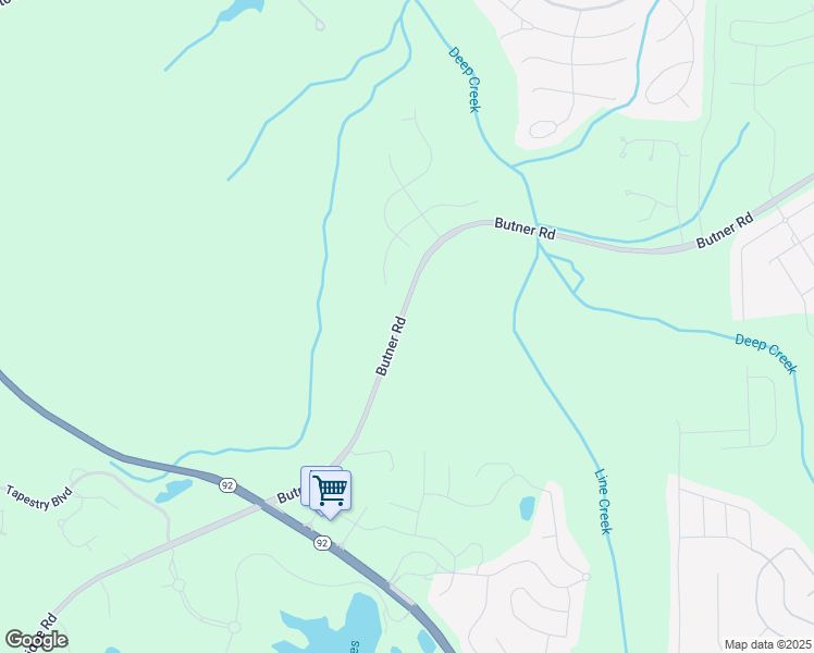 map of restaurants, bars, coffee shops, grocery stores, and more near 7500 Butner Road in Fairburn