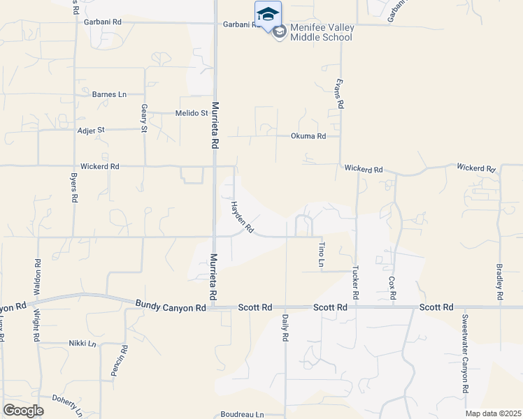map of restaurants, bars, coffee shops, grocery stores, and more near 26164 Waldon Road in Menifee