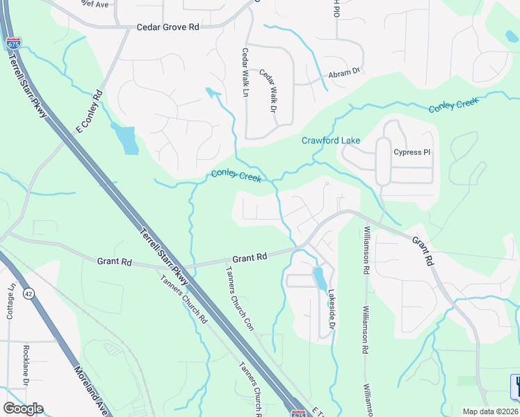 map of restaurants, bars, coffee shops, grocery stores, and more near 3940 Brookgate Court in Ellenwood