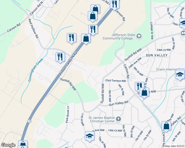map of restaurants, bars, coffee shops, grocery stores, and more near 1020 Christopher Drive in Birmingham