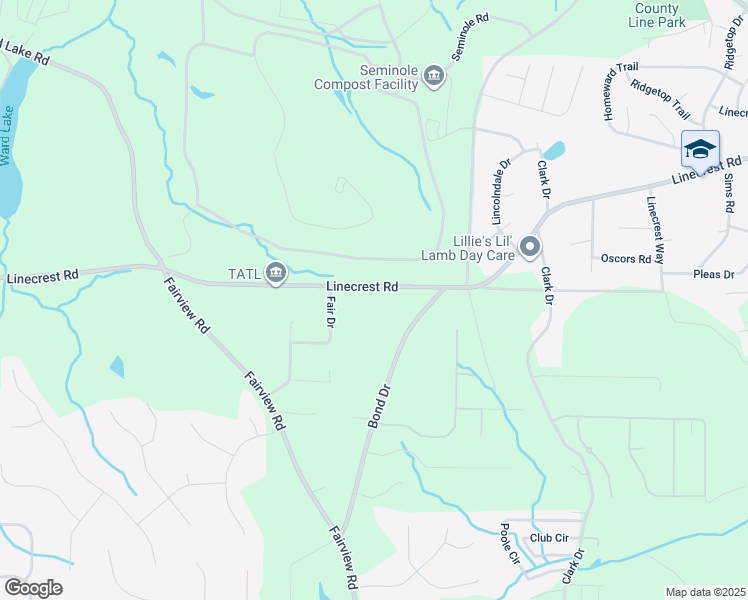 map of restaurants, bars, coffee shops, grocery stores, and more near 3239 Linecrest Road in Ellenwood