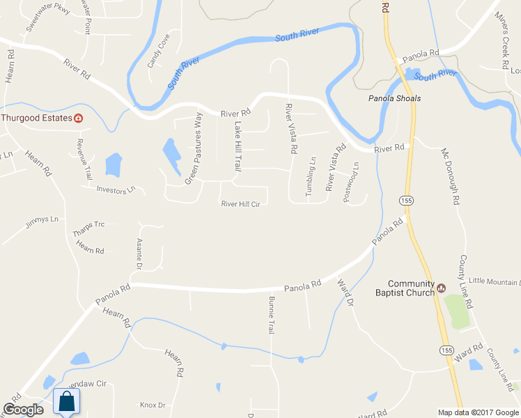 map of restaurants, bars, coffee shops, grocery stores, and more near 4601 River Hill Circle in Ellenwood