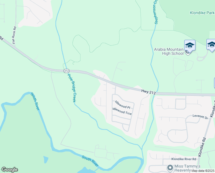 map of restaurants, bars, coffee shops, grocery stores, and more near 4456 Carriage Park Drive in Lithonia
