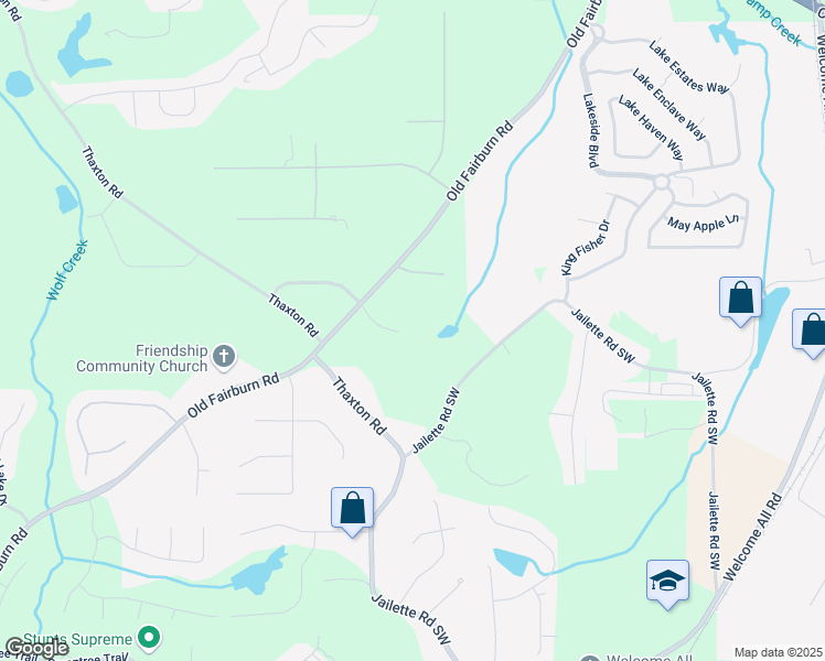 map of restaurants, bars, coffee shops, grocery stores, and more near 4675 Stonemeade Court Southwest in Atlanta