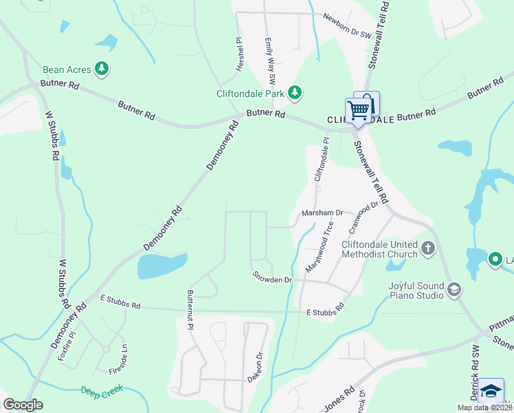 map of restaurants, bars, coffee shops, grocery stores, and more near 4006 Hammock Trace in Atlanta