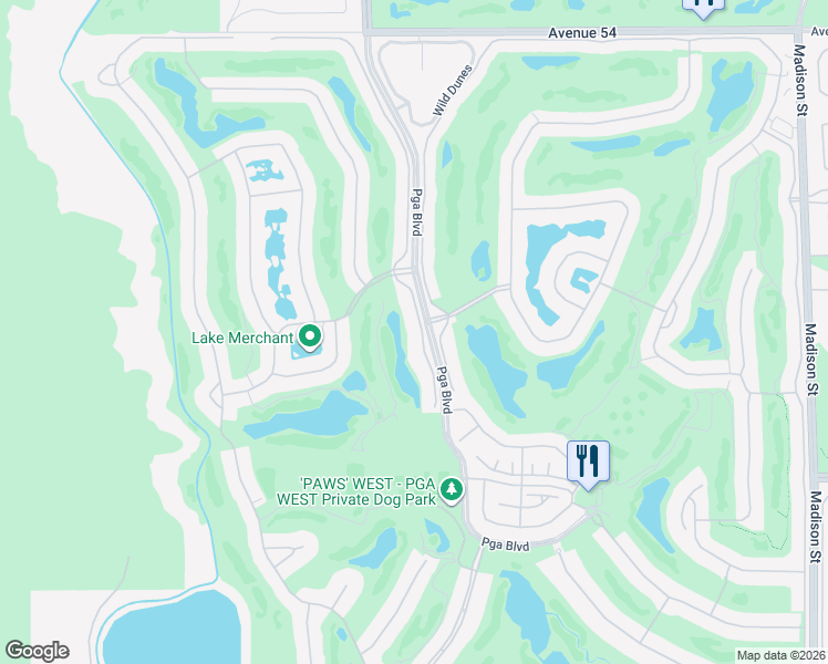 map of restaurants, bars, coffee shops, grocery stores, and more near 55523 Oakhill in La Quinta