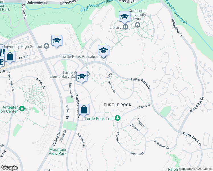 map of restaurants, bars, coffee shops, grocery stores, and more near 6 Morning Dew in Irvine