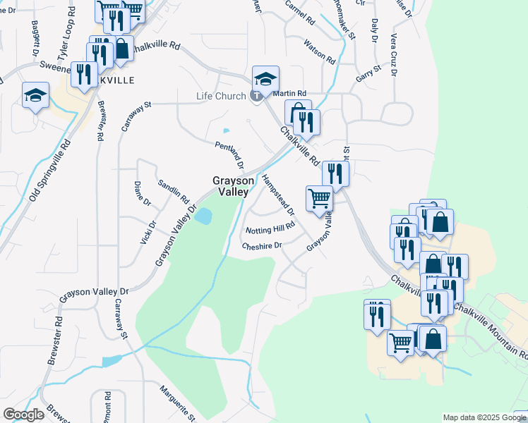 map of restaurants, bars, coffee shops, grocery stores, and more near 5535 Saint James Street in Birmingham