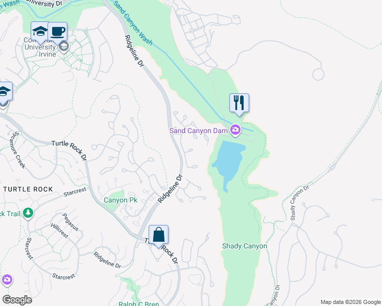 map of restaurants, bars, coffee shops, grocery stores, and more near 14 Baristo in Irvine