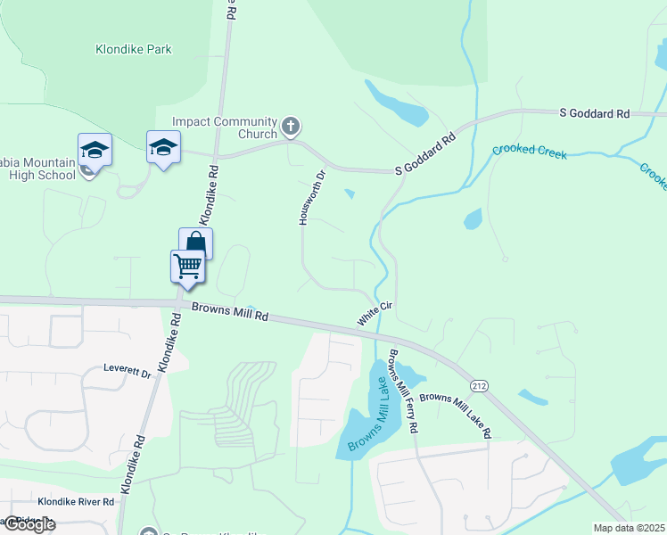 map of restaurants, bars, coffee shops, grocery stores, and more near 4466 Housworth Drive in Stonecrest
