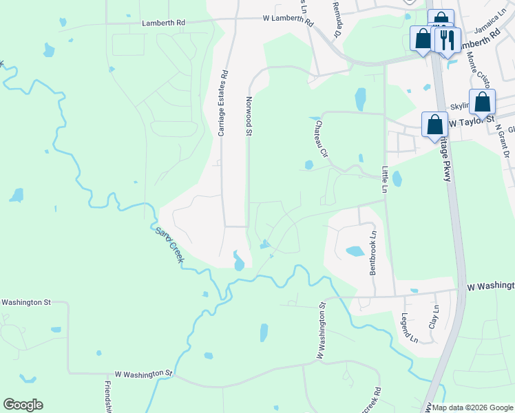 map of restaurants, bars, coffee shops, grocery stores, and more near 1702 Norwood Street in Sherman