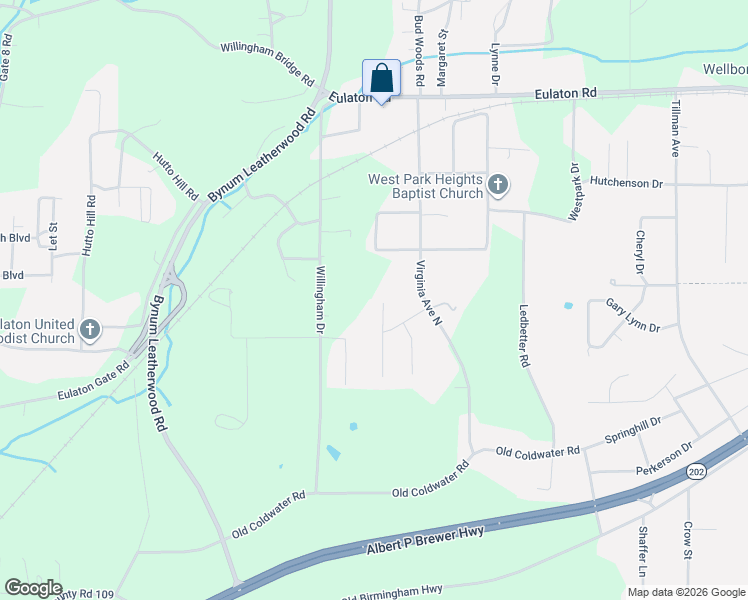 map of restaurants, bars, coffee shops, grocery stores, and more near 50 Tippy Lane in Anniston