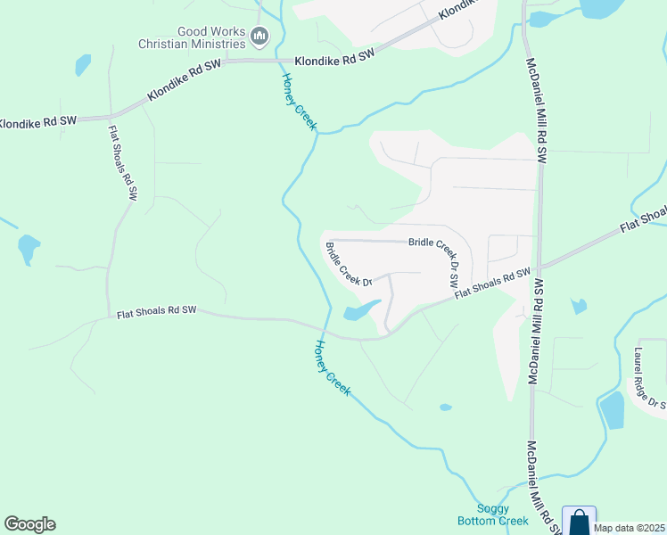 map of restaurants, bars, coffee shops, grocery stores, and more near 2909 Bridle Creek Drive Southwest in Conyers