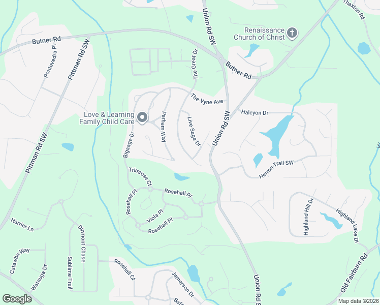 map of restaurants, bars, coffee shops, grocery stores, and more near 5607 Live Sage Drive in Atlanta