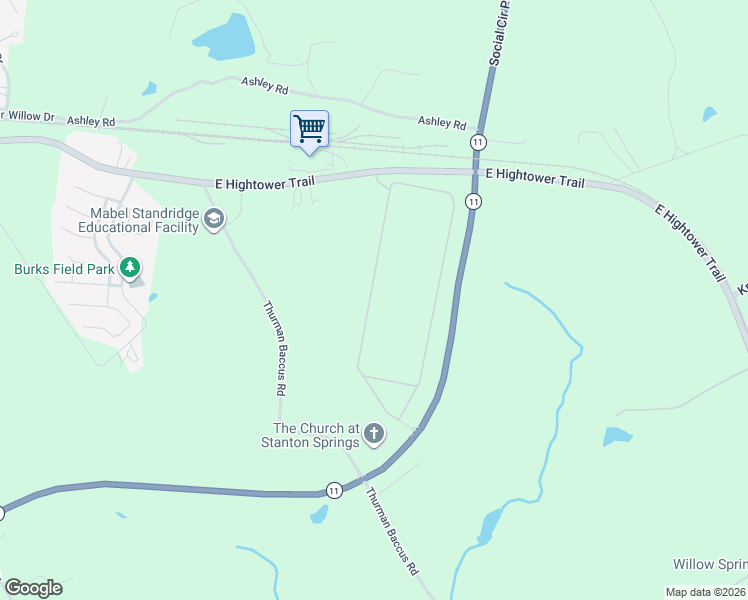 map of restaurants, bars, coffee shops, grocery stores, and more near 961 East Hightower Trail in Social Circle